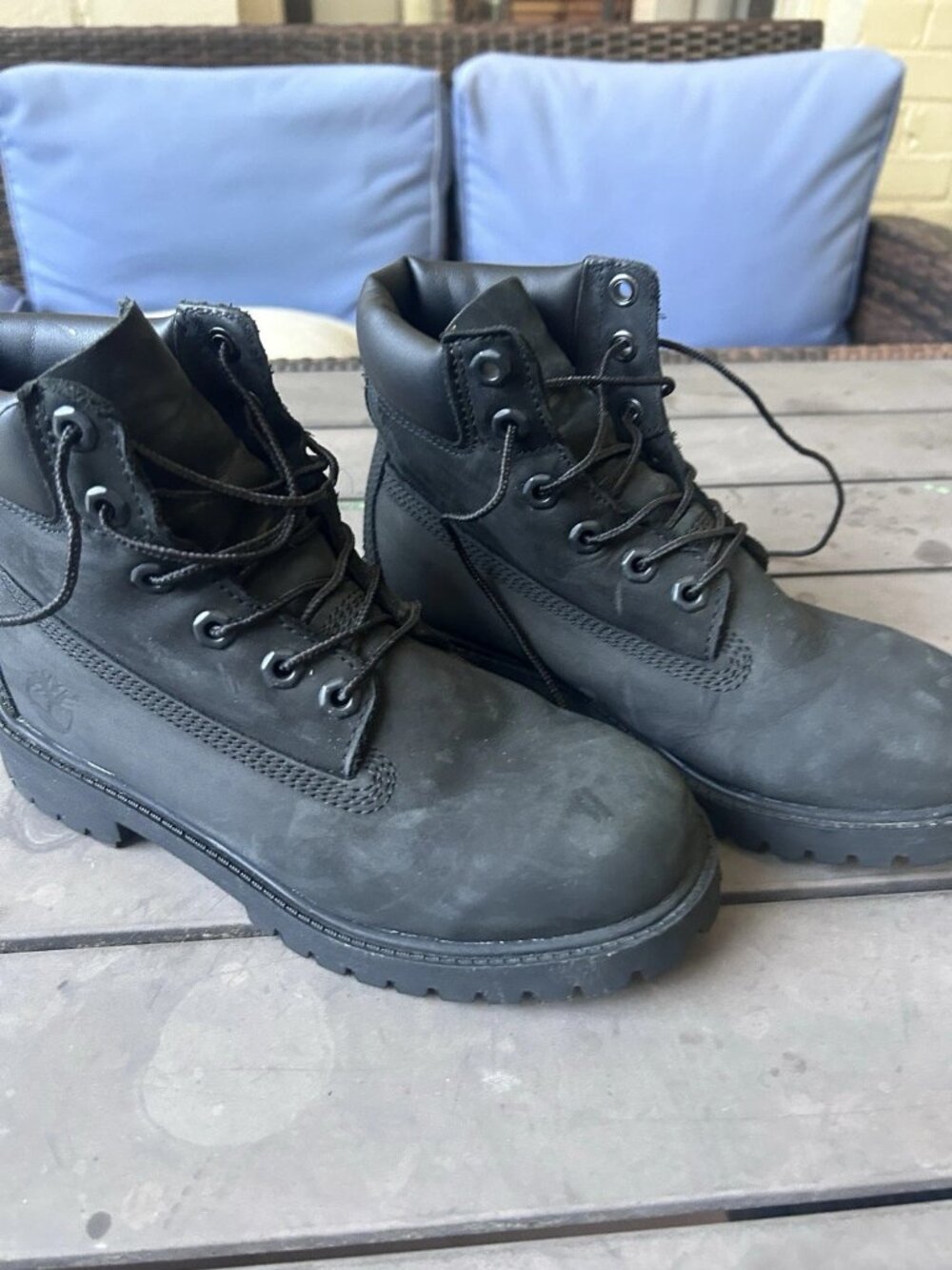 Timberland Men's Black Leather Premium Boots US 4 EU 36
